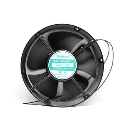 Black 640CFM 68W DC Axial Cooling Fan, 48 Volt DC Cooling Fan Brushless