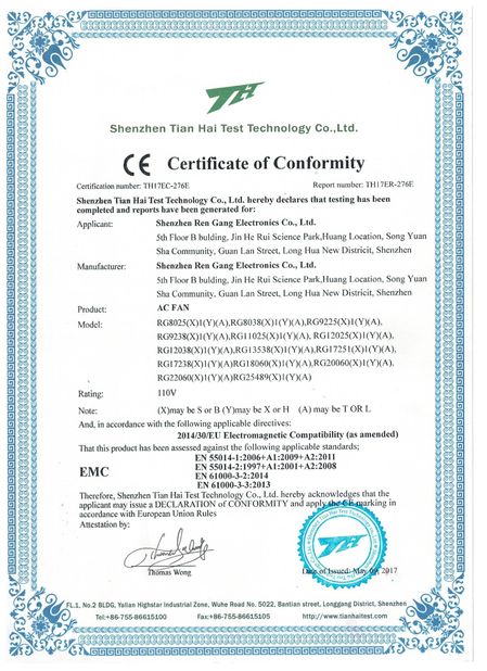 Cina Shenzhen Rengang Electronics Co., Ltd. Sertifikasi